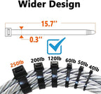 120lb Zip Ties Heavy Duty 15 Inch 100pcs, Large Black Cable Tie Actual 15.7 In - Image 5