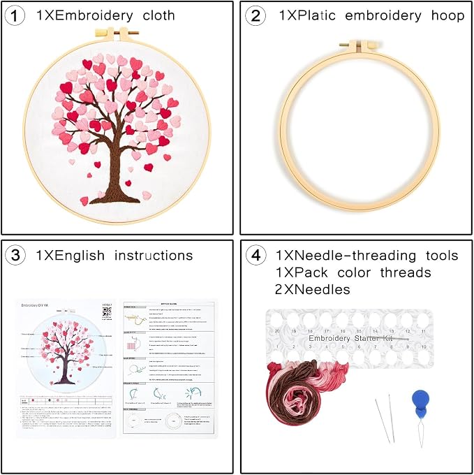 Love Heart Tree Embroidery Kits - Image 6