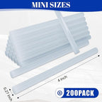 200 Pack Mini Hot Glue Sticks, 0.27" Diameter x 4" Length, All Temperature - Image 6