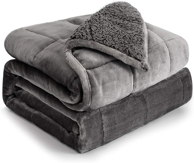 Cottonblue Sherpa Fleece Weighted Blanket 12lbs, Sherpa Flannel Cozy Plush Bed by Cottonblue