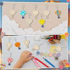 RattanView 24 Pcs Hot Air Balloon Craft Color Your Own Keychains DIY Craft - Image 5