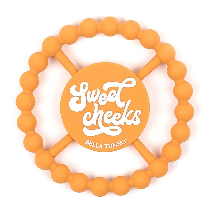 Baby Teether by Bella Tunno, Silicone Teethers for Babies 3-6 months, 6-12 months, Baby Toys, Pacifier, Teething Relief, Boys, Girls, Sweet Cheeks