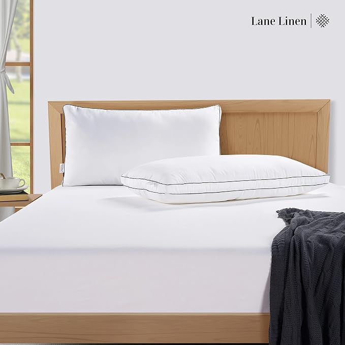 LANE LINEN Bed Pillows Standard Size Set of 2, Medium Soft Support Gusseted - Image 7