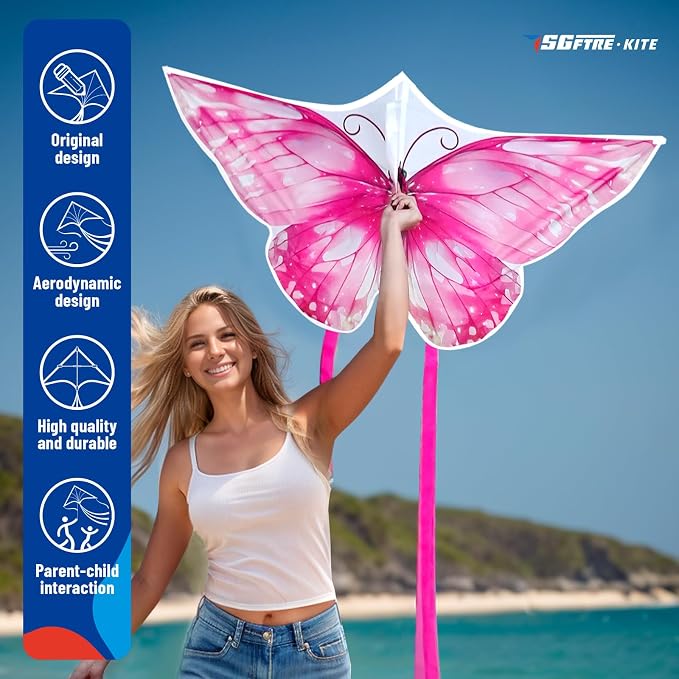 SGftre Butterfly Kite for Boys and Girls Easy Flight Hand Kites Perfect Outdoor - Image 2