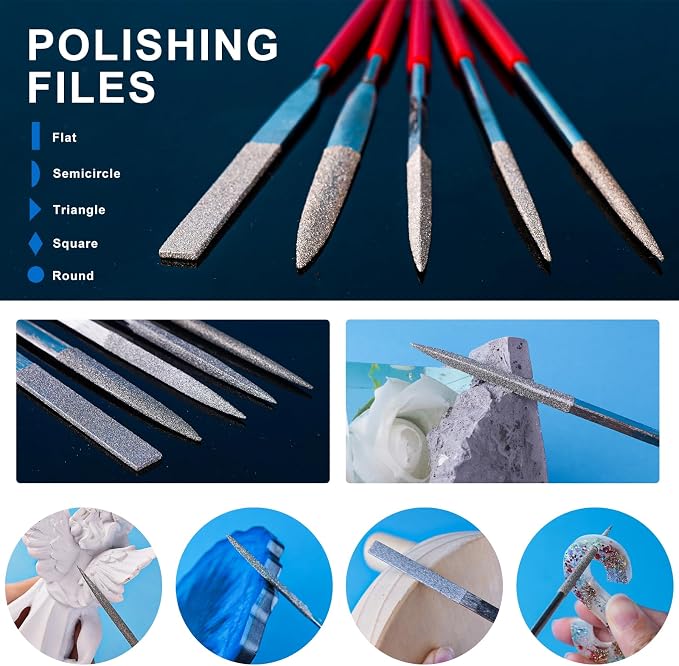 LET'S RESIN Polishing Kit, Resin File Kit, Polishing Strips&Blocks, Wooden Brush - Image 4