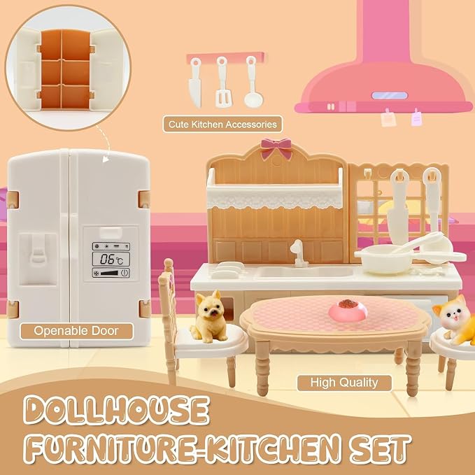36Pcs Dollhouse Furniture Set, Miniature 1:12 Scale Dolls House Accessories - Image 6
