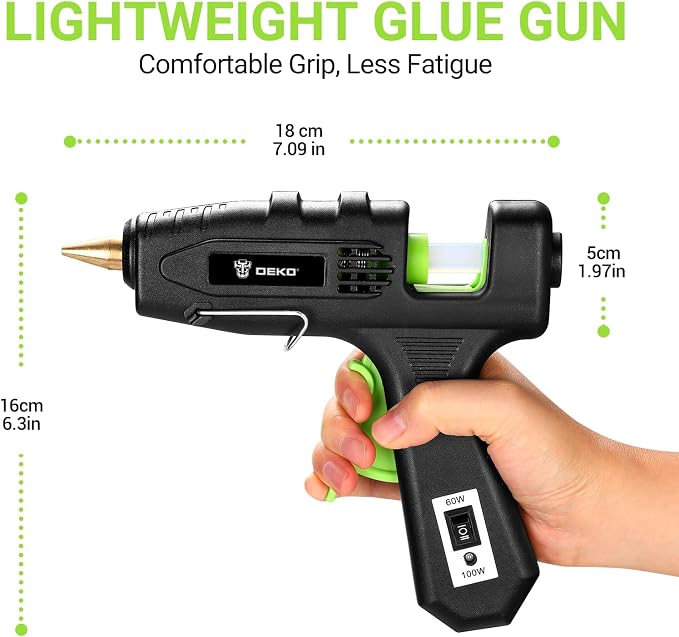 Hot Glue Gun Full Size: DEKOPRO 60/100Watt Dual Temp Hot Glue Gun Kit - Image 8