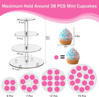 YestBuy 4 Tier Round Cupcake Stand – Premium Cupcake Holder – Acrylic Cupcake - Image 3
