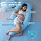 Momcozy Pregnancy Pillow with Cooling Cover, Dreamlign U Pro Maternity Pillow - Image 3