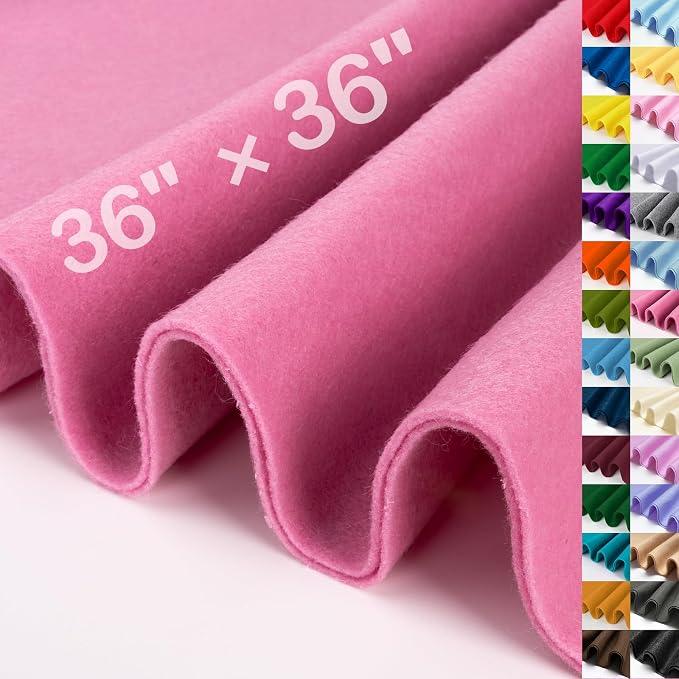 XSEINO Dust Pink Large Felt Fabric 36" X 36 ", 1.4 mm Thick Soft Felt Fabric by XSEINOiscreating%EF%BC%81