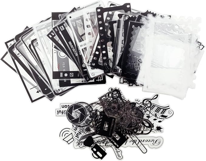 120PCS Retro Camera Film Frame Stamp Poster PET Stickers - Image 3