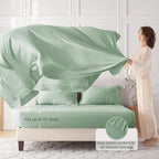 MUXHOMO 7 Pieces Queen Comforter Set, Seersucker Bed in a Bag Queen Size - Image 3