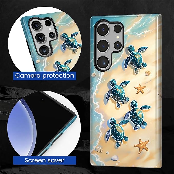 for Samsung Galaxy S23 Ultra Case, Sea Turtle Beach Pattern Glossy 2 in 1 - Image 5