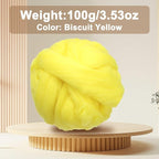 uxcell 3.53oz Wool Roving Yarn, Needle Felting Wool Fiber DIY Craft Needle Wet - Image 2