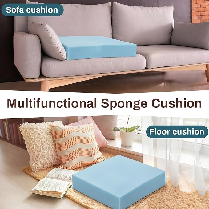 Frienda 2 Pack 4" x 24" x 24" Upholstery High Density Foam Cushion Replacement - Image 6