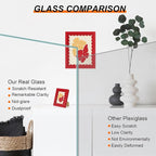 6x6 Picture Frame with Wavy Mat, Wooden Real Glass 6 x 6 Photo Frame - Image 3