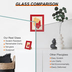 10x10 Picture Frame with Wavy Mat, Wooden Real Glass 10 x 10 Photo Frame - Image 3