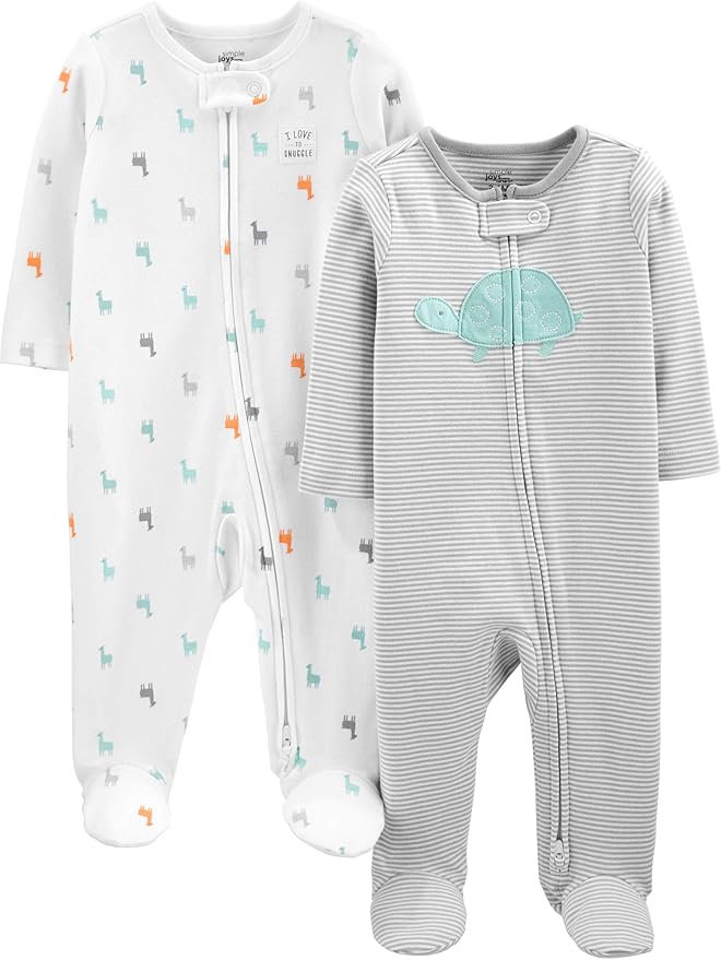Simple Joys by Carter's Baby Neutral 2-Pack Cotton Footed Sleep and Play