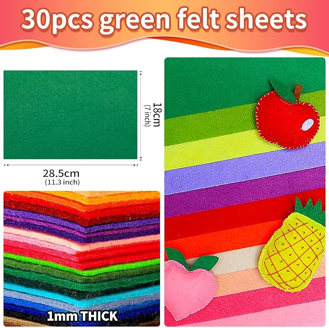IOOLEEM Green Felt Sheets - Image 2