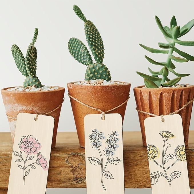 120 PCS Wood Blank Bookmarks Set - Image 5
