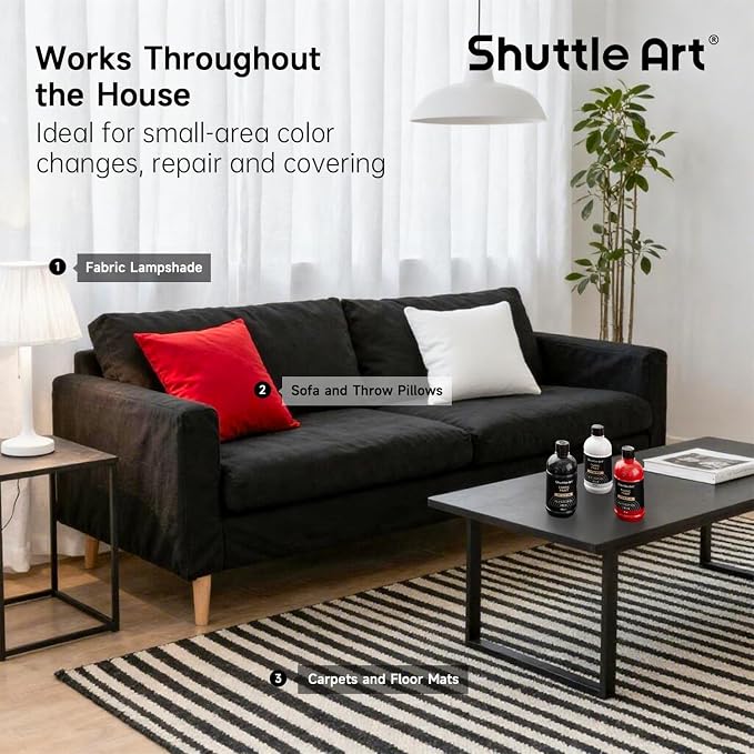 Shuttle Art Black Fabric Paint, 16.9 oz Permanent Fabric Paint - Image 6