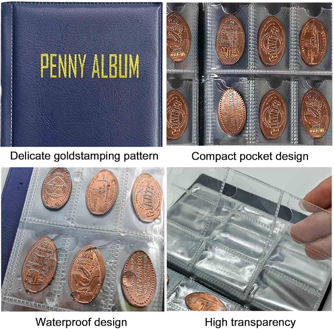 108 Pockets Pressed Penny Collecting Album Book, Portable Smashed Pressed Penny - Image 5