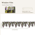 Original Hand Drawn Wisteria Stained Glass Window Border Film, Transparent - Image 7