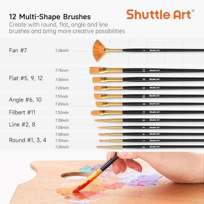 54 Colors Acrylic Paint, Shuttle Art Acrylic Paint set - Image 9