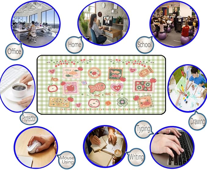 Mouse Pad Cute, Retro Gaming Desk Mats, Large Mousepad Laptop Keyboard Mouse Mat - Image 6