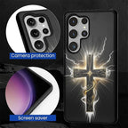 for Samsung Galaxy S25 Ultra Case, Cool Cross Pattern Glossy 2 in 1 Shockproof - Image 6
