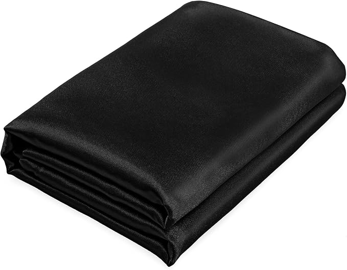 Homiest Black Satin Flat Sheet Twin Flat Sheet Only, Twin Top Sheet Silky by Homiest