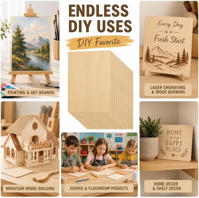 15 Pack Basswood Sheets 1/8 x 12 x 16 Inch, 3mm Plywood Sheets - Image 3