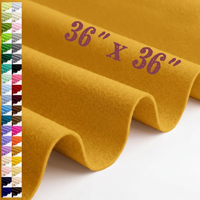 Large Felt Fabric Sheet 36 x 36 Inch, 1.6mm Thick | Soft nonwoven felt by MIGLORIA
