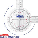 ASA TECHMED 6 Pcs 360° 12, 8 and 6 Inch Medical Spinal Goniometer Angle - Image 2