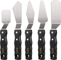 5-piece Large Palette Knife Set Stainless Steel Painting Knives by Honoson