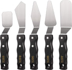 5-piece Large Palette Knife Set Stainless Steel Painting Knives by Honoson