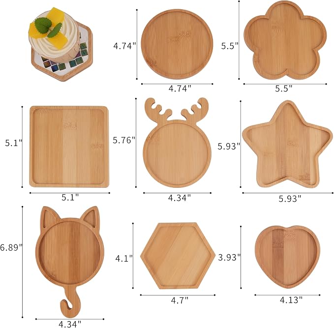 CHICSHIS 16 Pack Large Wooden Mosaic Bases – Assorted Shapes DIY Coaster Blanks - Image 3
