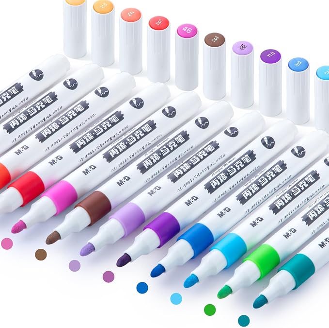 M&G 24 Colors Acrylic Paint Pens Markers Stocking Stuffers, Paint Pens - Image 6