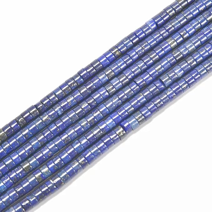 155pcs 4x2mm Natural Lapis Lazuli Heishi Disc Rondelle Spacer Stone Semi by LIFAVOVY