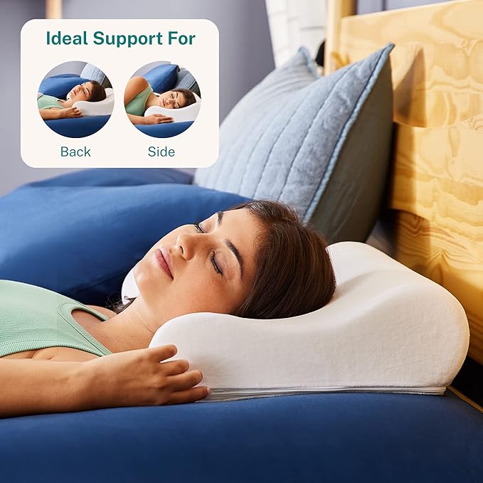 Sleep Innovations Memory Foam Contour Pillow, Queen Size, and Shoulder Alignment - Image 6
