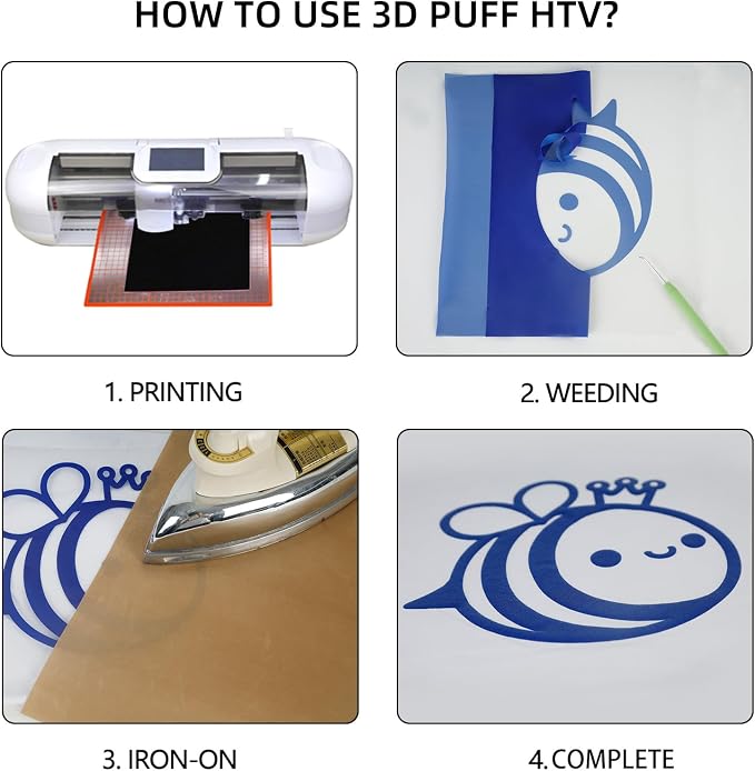 guangyintong Blue Puff Heat Transfer Vinyl HTV Rolls - Image 5