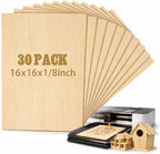 Juexica 30 Pcs 16" X 16"x 1/8" Basswood Craft Sheets, 3mm Plywood Board Wood by Juexica
