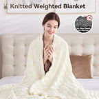 Knitted Weighted Blanket for Adult, No Beads Heavy Blanket 50” x 60'' 5lbs - Image 6