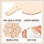 Landical 20 Pcs Leather Keychain Blank Craft Kit PU Leather Key Swivel Hook - Image 4