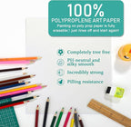 TecUnite 60 Sheets Watercolor Paper Pad Bulk Art White Cold Press Painting Paper - Image 2