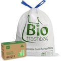 13 Gallon Compostable Trash Bags, 50 Count Biodegradable Drawstring Compost Food Waste Bags, Heavy Duty 1 Mil, 49.2 Liter, Tall Kitchen Large Garbage Bags, US BPI and Europe OK Compost