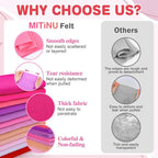 12 Rolls 8"x35" 1.4mm Thick Soft Felt Fabric Sheet 12 Assorted Pink Series - Image 4