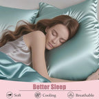Mulberry Silk Pillow Cases Queen Size Set of 2, Ultra Smooth Soft Breathable - Image 4
