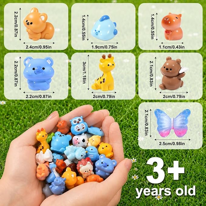 DIYDEC 68pcs Mini Resin Animal, Miniature Duck Figures to Hide Small Tiny Resin - Image 3