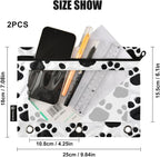 Black Paws Print Pencil Pouch for 3 Ring Binder, 2 Pack Waterproof Pencil Bags - Image 3